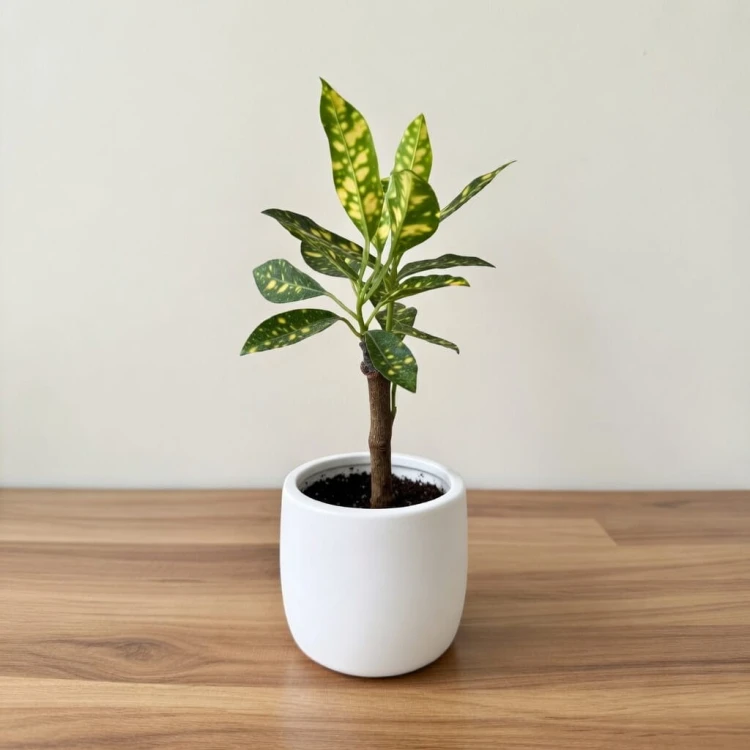 Kroton Codiaeum variegatum Aucubaefolia Trójkrzyn P6