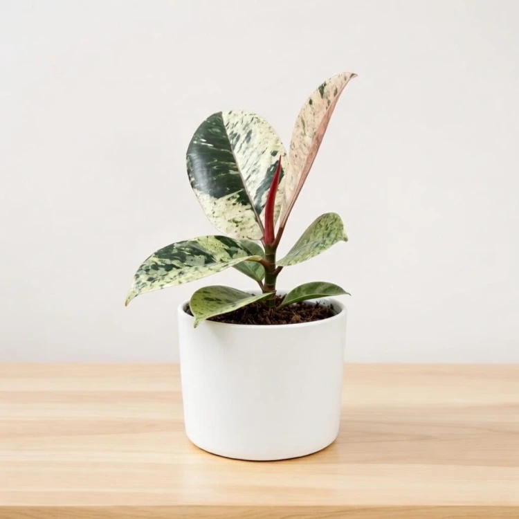 Ficus elastica Moonshine Shivereana Fikus P6
