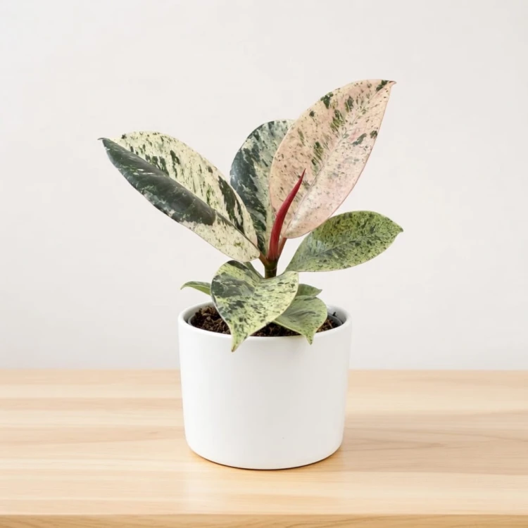 Ficus elastica Moonshine Shivereana Fikus P6