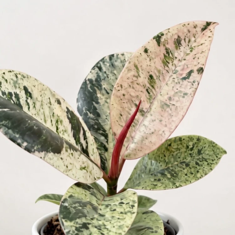 Ficus elastica Moonshine Shivereana Fikus P6