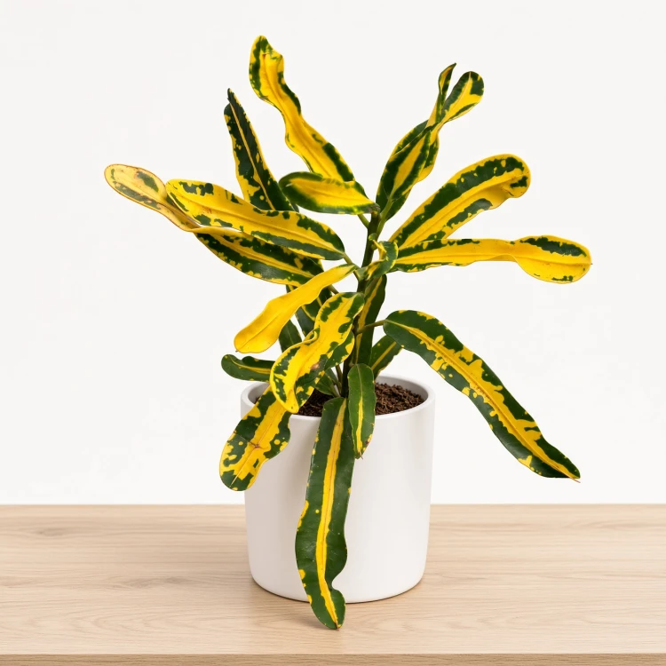 Kroton Mammi Yellow Codiaeum variegatum Trójskrzyn P11