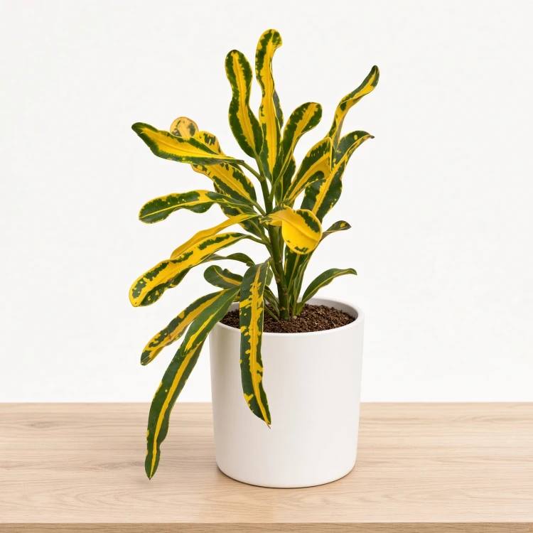 Kroton Mammi Yellow Codiaeum variegatum Trójskrzyn P11