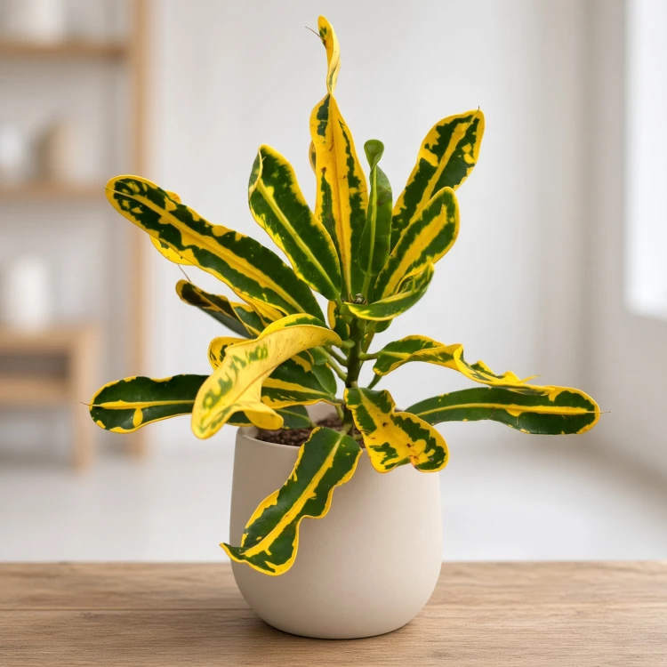 Kroton Mammi Yellow Codiaeum variegatum Trójskrzyn P11