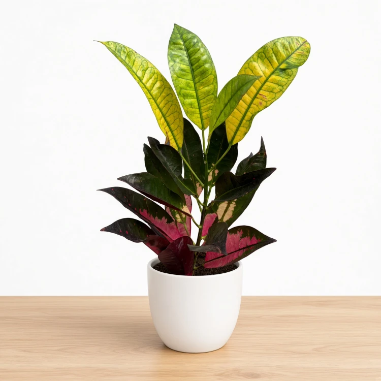 Kroton Mrs. Iceton Codiaeum variegatum Trójskrzyn P11
