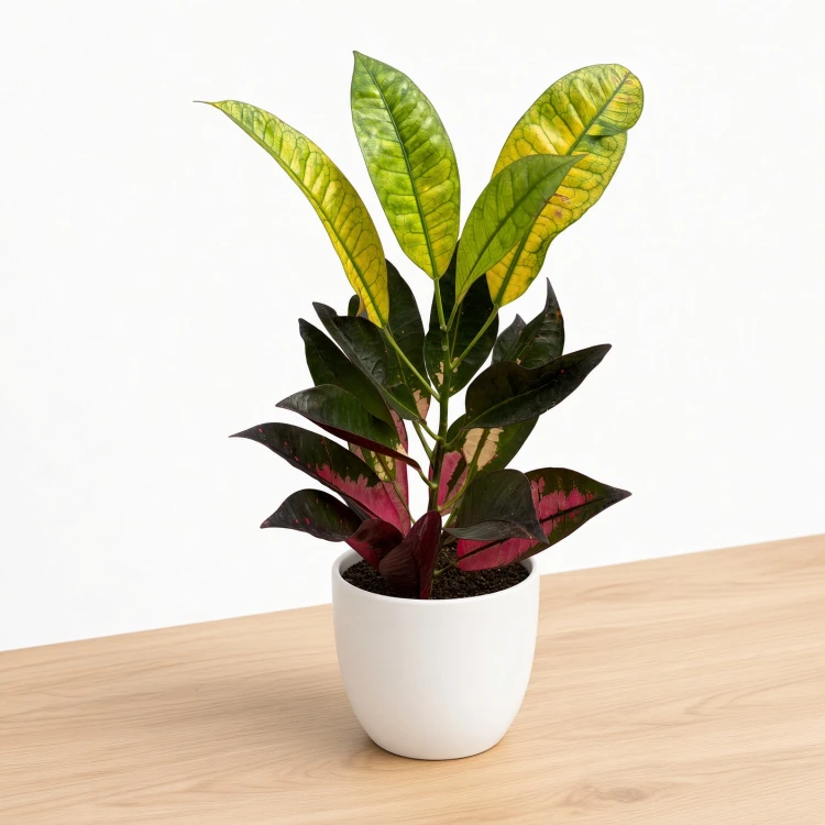 Kroton Mrs. Iceton Codiaeum variegatum Trójskrzyn P11